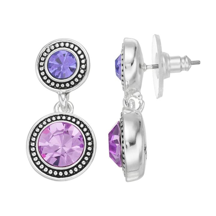 Napier Simulated Crystal Double Drop Earrings, Women's, Multicolor