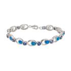Lab-created Blue Opal & Cubic Zirconia Sterling Silver Bracelet, Women's, Size: 7, Multicolor
