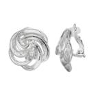 Dana Buchman Swirl Nickel Free Clip-on Earrings, Women's, Silver