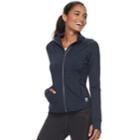 Women's Fila Sport&reg; Heathered Running Jacket, Size: Small, Blue (navy)