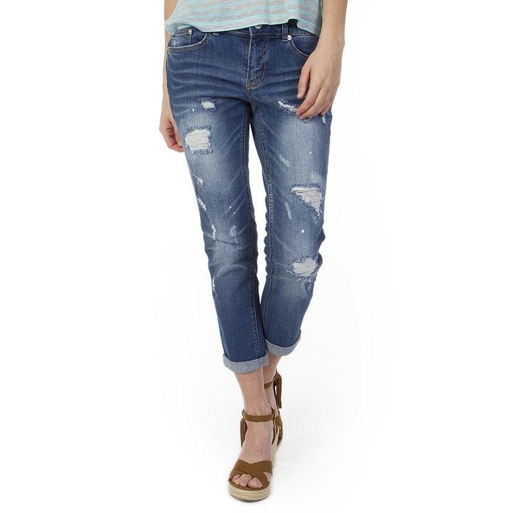 Juniors' Unionbay Margot Ripped Boyfriend Jeans, Girl's, Size: 9, Light Blue