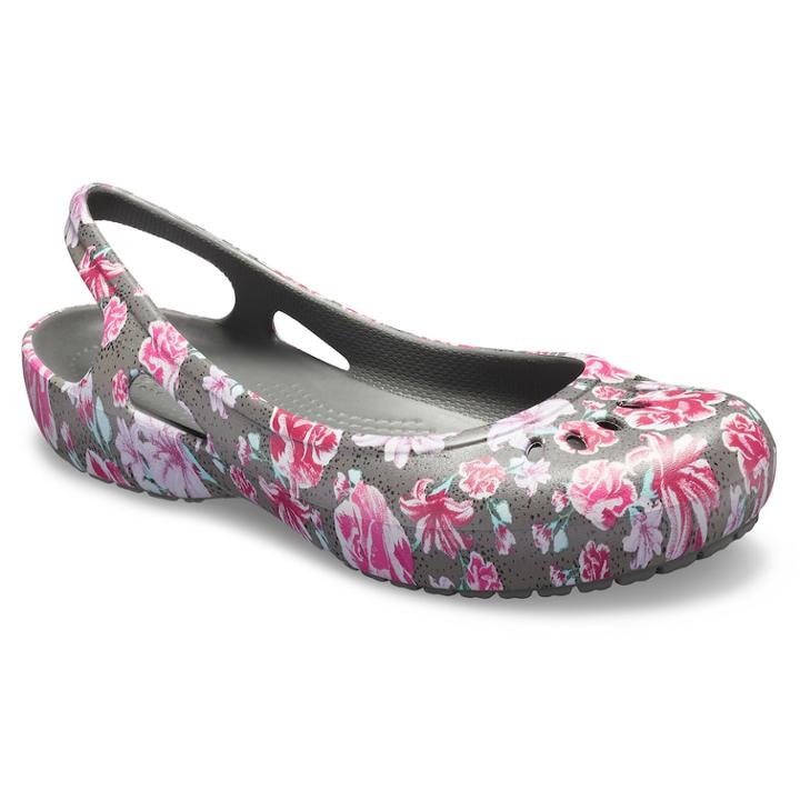 Crocs Kadee Women's Flats, Size: 10, Gray Floral Print