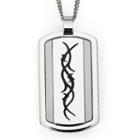 Stainless Steel Barbed Wire Dog Tag - Men, Size: 24, Grey