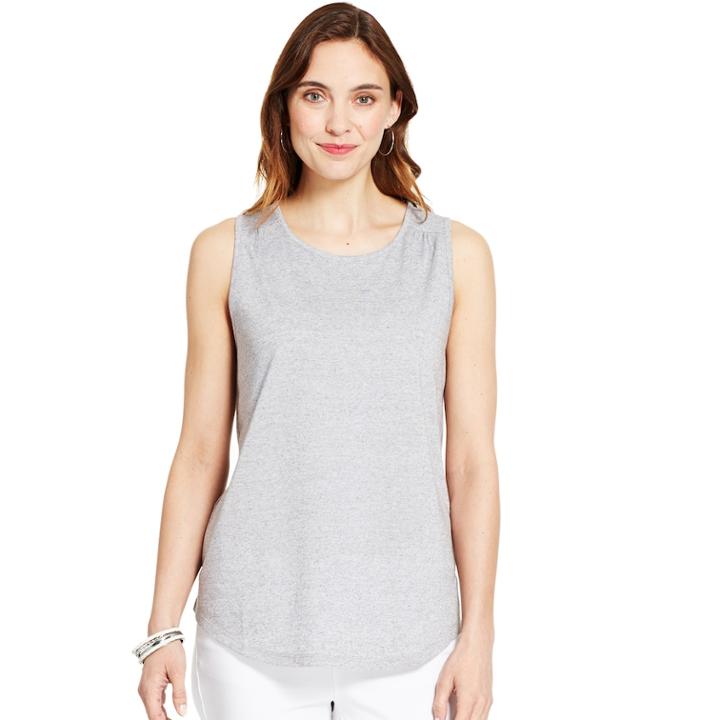 Women's Izod Speckled High-low Tank, Size: Xl, Light Grey