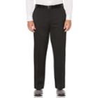 Men's Savane Straight-fit Crosshatch Stretch Flat-front Dress Pants, Size: 40x30, Grey (charcoal)