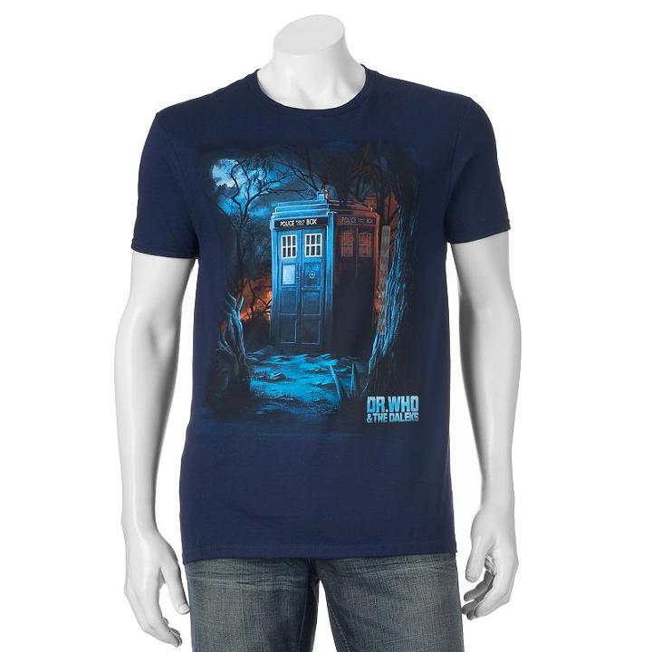 Men's Dr. Who & The Daleks Tardis Tee, Size: Xl, Blue (navy)
