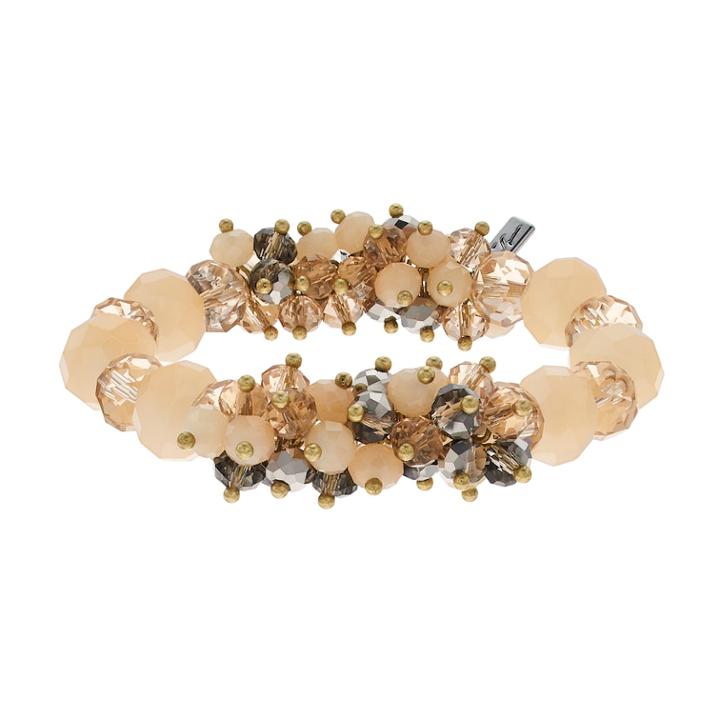 Simply Vera Vera Wang Peach Bead Cluster Stretch Bracelet, Women's, Pink