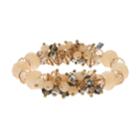 Simply Vera Vera Wang Peach Bead Cluster Stretch Bracelet, Women's, Pink