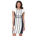 Women's Ronni Nicole Grid Colorblock Sheath Dress, Size: 12, White Oth