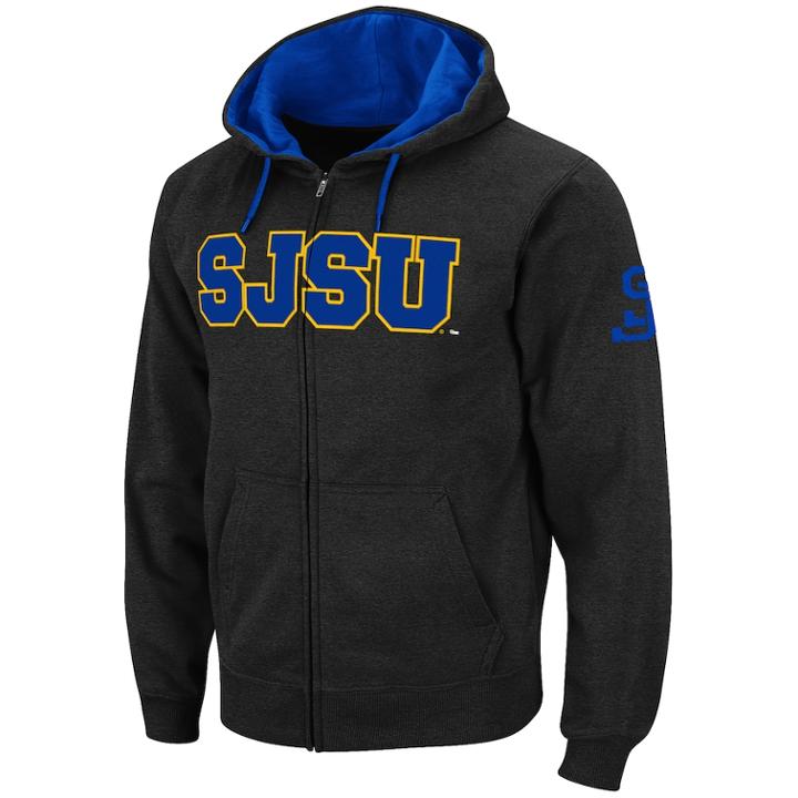 Men's San Jose State Spartans Full-zip Fleece Hoodie, Size: Large, Grey