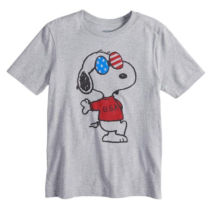 Boys 8-20 Peanuts Snoopy Cool Tee, Size: Large, Med Grey