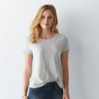 Women's Sonoma Goods For Life&trade; Heather Crewneck Tee, Size: Medium, Light Grey