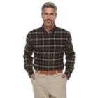 Men's Croft & Barrow&reg; Classic-fit Patterned Flannel Button-down Shirt, Size: Medium, Black