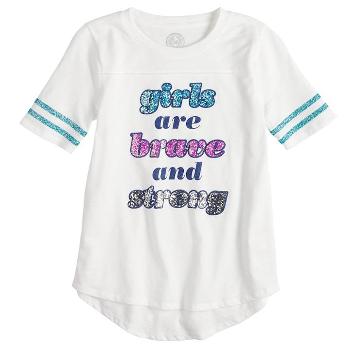 Plus Size Girls 7-16 So&reg; Varsity Graphic Tee, Size: 18 1/2, White