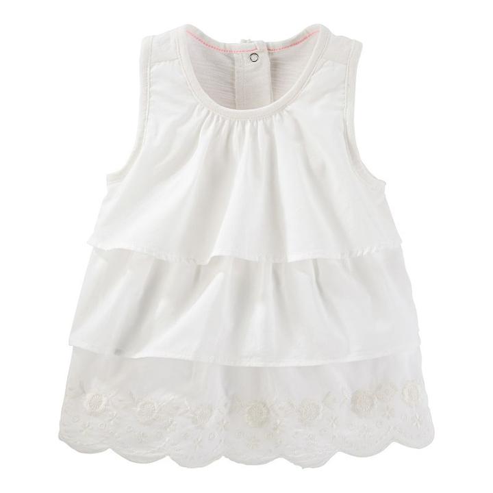 Girls 4-8 Oshkosh B'gosh&reg; Tiered Embroidered Top, Girl's, Size: 6, White