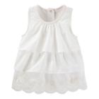 Girls 4-8 Oshkosh B'gosh&reg; Tiered Embroidered Top, Girl's, Size: 6, White