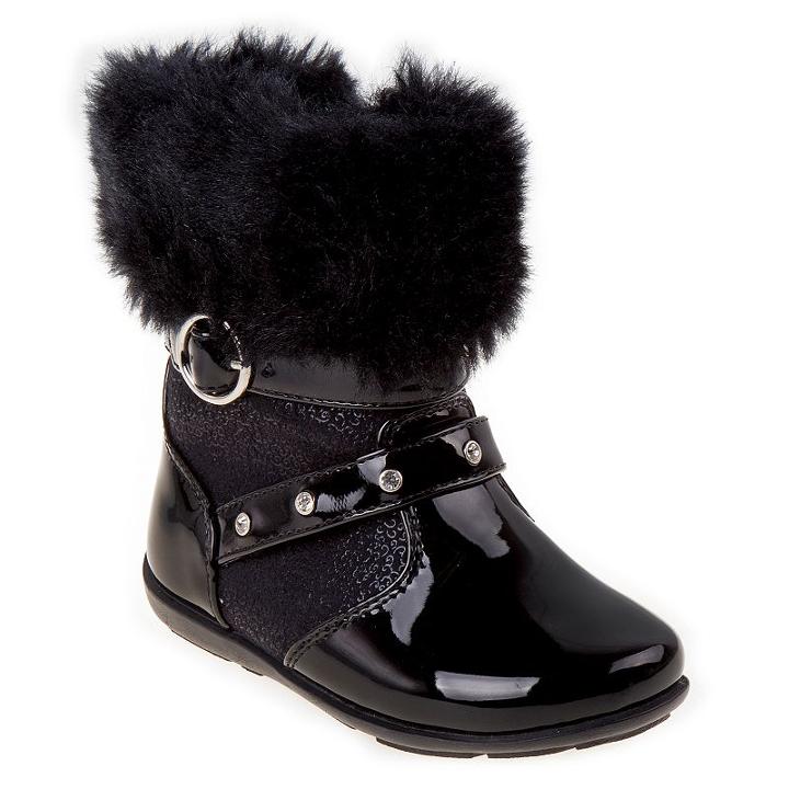 Laura Ashley Toddler Girls' Buckle Boots, Girl's, Size: 6 T, Black