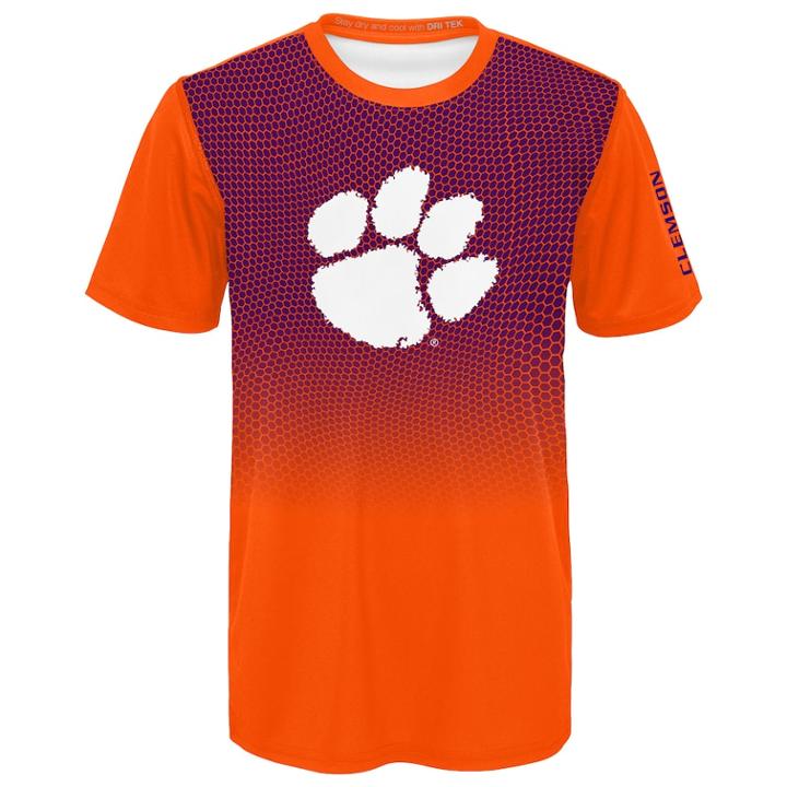 Boys 8-20 Clemson Tigers Bitmapped Dri-tek Tee, Size: Xl 18-20, Orange