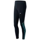 Women's New Balance Printed Accelerate Workout Leggings, Size: Medium, Lt Green