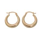 18k Gold Puffed Hoop Earrings, Women's, Yellow