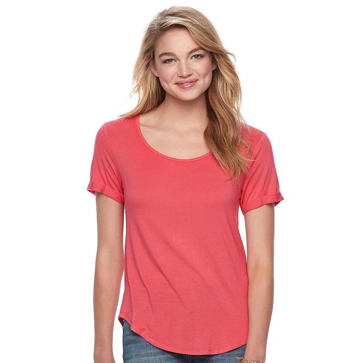 Juniors' So&reg; Open Back Tee, Teens, Size: Xl, Pink
