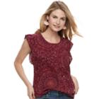 Women's Sonoma Goods For Life&trade; Pintuck Flutter Top, Size: Xxl, Med Purple