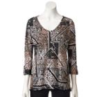 Women's Dana Buchman Printed High-low Top, Size: Small, Natural