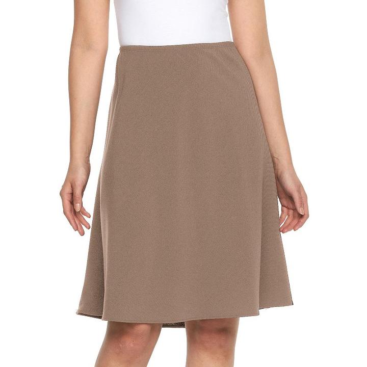 Women's Briggs Comfort Waistband A-line Skirt, Size: Xl, Lt Beige