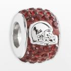 Logoart Ole Miss Rebels Sterling Silver Crystal Logo Bead - Made With Swarovski Crystals, Women's, Red