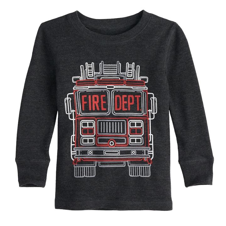 Toddler Boy Jumping Beans&reg; Thermal Graphic Tee, Size: 3t, Black