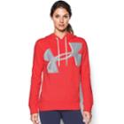 Women's Under Armour Favorite Fleece Exploded Logo Graphic Hoodie, Size: Xs, Red Gray White