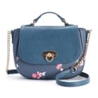 Lc Lauren Conrad Perle Floral Crossbody Bag, Women's, Blue (navy)