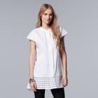 Women's Simply Vera Vera Wang Eyelet High-low Tunic, Size: Medium, White