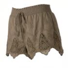 Juniors' Mudd&reg; Crochet Scallop Soft Shorts, Girl's, Size: Xl, Med Green