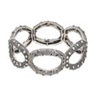 Textured Oval Link Stretch Bracelet, Women's, Dark Grey
