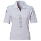 Women's Nancy Lopez Attract Embellished Golf Polo, Size: Small, White