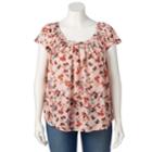 Plus Size Lc Lauren Conrad Love, Lauren Pleated Top, Women's, Size: 2xl, Pink