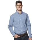 Men's Chaps Classic-fit Plaid Poplin Shirt, Size: Xl, Blue
