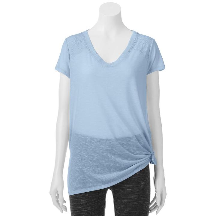 Juniors' So&reg; Knot Front Active Tee, Teens, Size: Xl, Light Blue