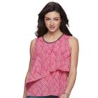 Women's Juicy Couture Embellished Layered Tank, Size: Xl, Pink Ovrfl