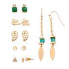 Mudd&reg; Bird, Leaf, Triangle & Marquise Earring Set, Women's, Turq/aqua