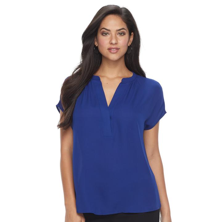 Women's Apt. 9&reg; Crepe Blouse, Size: Small, Dark Blue