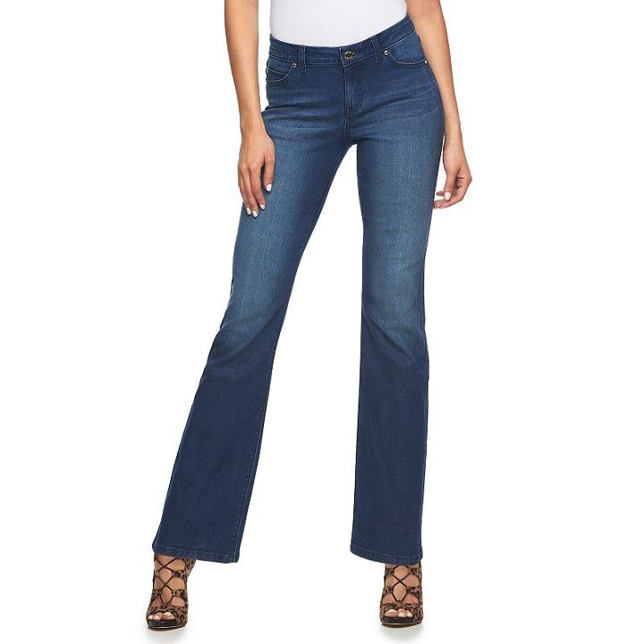 Women's Jennifer Lopez Bootcut Jeans, Size: 2 T/l, Dark Blue