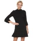 Juniors' Lily Rose Tiered Bell Sleeve Dress, Teens, Size: Medium, Black