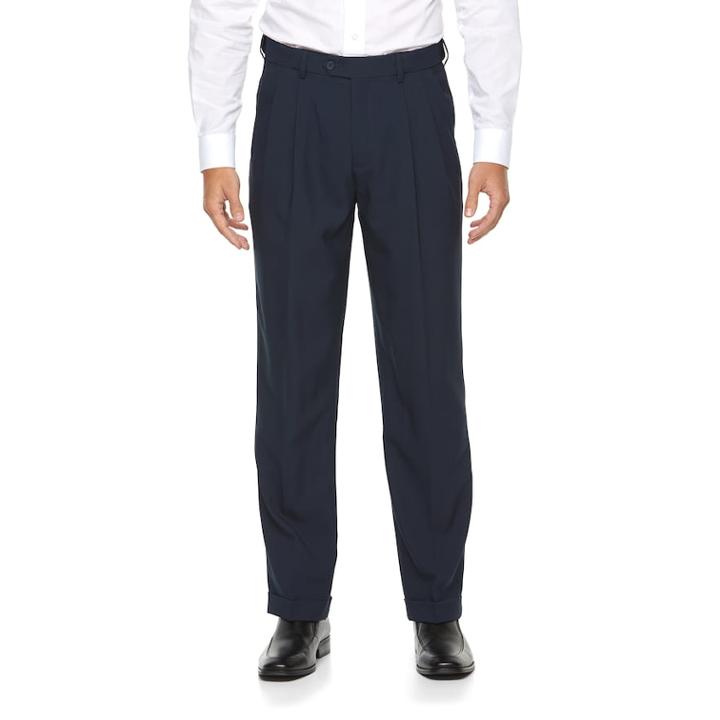 Men's Croft & Barrow&reg; Classic-fit Easy-care Pleated Dress Pants, Size: 36x32, Blue