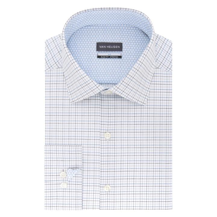 Big & Tall Van Heusen Air Spread-collar Dress Shirt, Men's, Size: 18 32/3b, Dark Blue