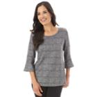 Women's Apt. 9&reg; Mitered Bell Sleeve Top, Size: Xl, E Gray Plaid