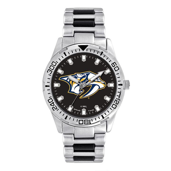 Men's Game Time Nashville Predators Heavy Hitter Watch, Silver