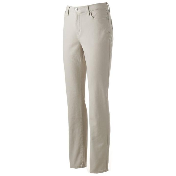 Women's Gloria Vanderbilt Tapered-leg Jeans, Size: 12 T/l, Lt Beige
