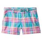 Girls 7-16 & Plus Size So&reg; Glitter Belt Printed Chino Shorts, Girl's, Size: 14, Turquoise/blue (turq/aqua)